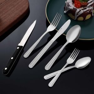 Set di posate in acciaio inossidabile da 72 pezzi, lucidato a specchio, con coltelli da bistecca, set di posate per 12 persone - Product Image 4