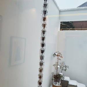 Cadena de Lluvia Decorativa de Metal y Cobre para Jardín, Estilo Rústico, Forma de Gloría de la Mañana - Product Image 3