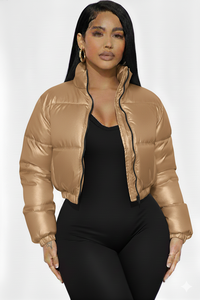 2025 Fashion High Waist Women Puffer Jacket Short <b>Top</b> Puff Quilt Bubble <b>Coats</b> Women's Down <b>Coats</b> jacket - Product Image 5