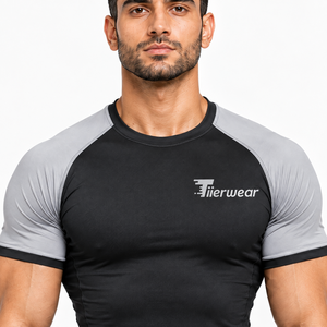 <b>Mens</b> Tight Fit <b>Compression</b> Shirt 250 GSM Polyester Spandex Gym Workout Athletic <b>Top</b> OEM Factory Manufacturer - Product Image 5
