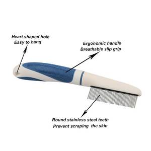 Peine para Mascotas con Mango Antideslizante y Control de Desprendimiento de Pelo, Punta Redondeada para Piel Sensible - Product Image 3