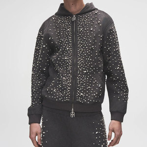 Conjunto Deportivo de Dos Piezas para Hombre, con Pedrería, Transpirable, Ligero, Sudadera con Capucha y Pantalones Jogger - Product Image 5