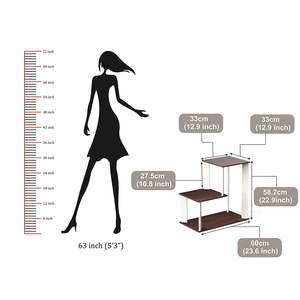 Mesa Auxiliar Multiusos de Diseño Moderno Coras, Instalación Independiente en Wenge y Blanco - Product Image 3
