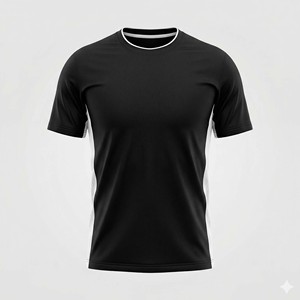 Men's Athletic Team Wear Black and White Blank Soccer Jersey Moisture Wicking Fitness Training T-Shirt - Product Image 6