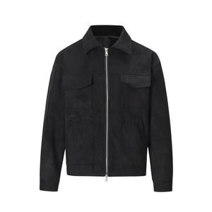 OEM Custom High Quality Suede Leather Jacket High Street Multi-Pocket Zip Jacket High Street Multi-Pocket Zip Jacket Men's - Product Image 6