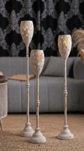 Stylish Butterfly Floral Cur Design Candle Stand Gold Metal Candle Holder Ideal For Wedding <b>Table</b> Decor And <b>Party</b> Decoration - Product Image 4