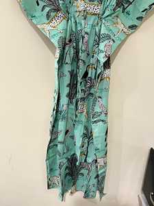 Robe longue kaftan à imprimé floral pour femme, en pur coton, style bohème, imprimé indien, kaftan long en coton imprimé à la main, 1 pièce - Product Image 4