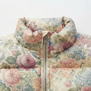 Chaqueta Acolchada con Estampado Floral, Cuello Alto, Corte Regular, Abrigo Grueso de Invierno, Relleno de Poliéster, Resistente al Viento, Estilo Casual - Product Image 5