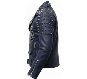 <b>Punk</b> Rock Leather Studded Motorcycle <b>Jacket</b> Battle <b>Jacket</b> Men CowHide Leather <b>jacket</b> Breathable EcoFriendly Casual <b>jacket</b> 4 Men - Product Image 3