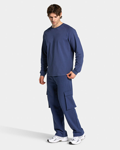 Custom logo wide Leg Cargo Joggers with Elastic Waistband, Zipped Pockets & Drawstring Gym, Workout made in Pakistan - Product Image 5