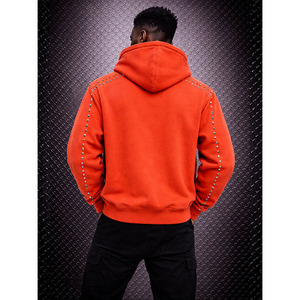 Qualité supérieure, personnalisable, avec fermeture éclair et strass, en coton épais French Terry, délavé à l'acide, style vintage, streetwear automne, écologique - Product Image 4