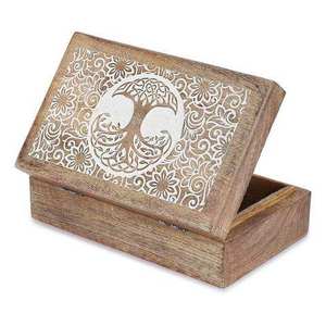 Caja de Madera Tallada a Mano, Caja de Madera Maciza de Mango, Caja de Joyería de Madera para Regalos, Venta al por Mayor de Fábrica al Mejor Precio, Caja de Regalo de Madera - Product Image 4