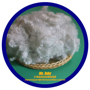 Fibra de poliéster virgen 100% 7D HD blanca 15D, material de relleno hueco reciclado teñido certificado GRS para Vietnam - Product Image 4
