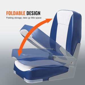 Set di 2 Sedili Pieghevoli per Barca con Schienale Basso, Sedia da Pesca con Imbottitura in Spugna, Parti e Accessori - Product Image 3