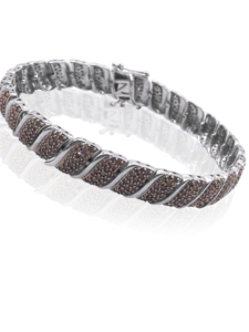 6.06 Cttw Natural Brown Diamond Tennis Bracelet 925 Sterling Silver Rhodium Plated 8.5 Inch Cut Prong <b>Set</b> Classic Wide Bracelet - Product Image 3