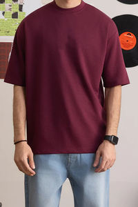 Camisetas de Verano al por Mayor, de Manga Corta, Cuello Alto, de Sarga Pesada, con Logotipo Personalizado, de Alta Calidad, Talla Grande, para Hombre - Product Image 4