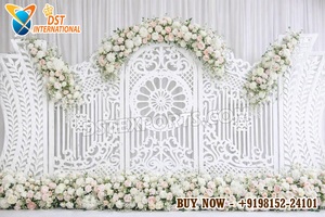 ฉากตกแต่งงานนิกะห์ล่าสุดพร้อมแผงเลเซอร์คัท ดีไซน์หรูหราสไตล์โมกุฎ ฉากหลังงานแต่งงานแบบแผง ฉากตกแต่งเวทีงานแต่งงานแบบยิว - Product Image 4