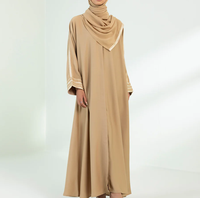 Robe Abaya Traditionnelle de Haute Qualité pour Femmes Musulmanes en Polyethersulfone Vintage à Manches Longues Maxi Abaya Respirante