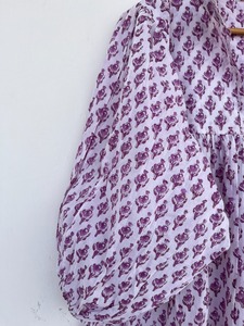 <b>Purple</b> Floral Woven Y2K Sweet Pure Cotton Long Sleeve Lightweight Maxi <b>Dress</b> Loose Fit Women Summer Wear Everyday Casual Outfit - Product Image 4