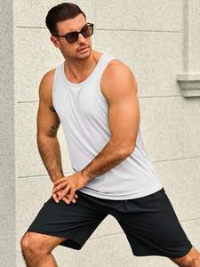 เสื้อกล้ามผู้ชายทันสมัย ผ้าโพลีเอสเตอร์เนื้อเรียบ ระบายอากาศดี เนื้อผ้านุ่ม ยืดหยุ่น กระชับรูปร่าง ใส่สบายทุกวัน เย็บตะเข็บแข็งแรง - Product Image 4