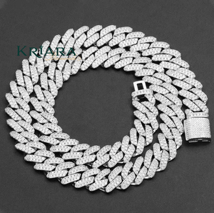 Women's and Men's Moissanite <b>Statement</b> <b>Necklace</b> Round Brilliant Cut Design S925 Silver Luxury Jewelry - Product Image 4