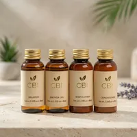 Bouteilles de shampoing miniatures en plastique personnalisées de luxe pour hôtel, 30 ml, hydratantes, nettoyage de base, fournitures hôtelières, accessoires de salle de bain