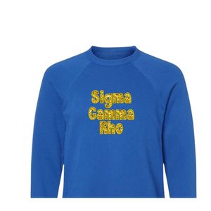 Sweat-shirt décontracté à manches longues et col rond pour femme, avec broderie de faux sequins Fashion Sigma Gamma Rho, motif lettres grecques de sororité - Product Image 1