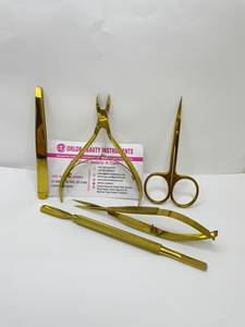 DORLON BEAUTY INSTRUMENTS Professional Stainless Steel <b>Nail</b> <b>Tools</b> Sharp Tip Manicure Scissors Brow Tweezers <b>Nail</b> Nipper Clipper. - Product Image 3
