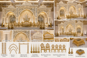 Luxury Indian Wedding <b>Mirror</b> Work Mandap Stage With Domes Exclusive Outdoor Theme Wooden Wedding <b>Mirror</b> Mandap USA - Product Image 6