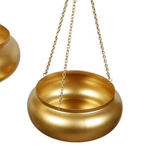 Powder Coated Durable Metal Hanging <b>Basket</b> Flower Pot with Chain for Balcony and Living Room Home Garden Decor - Product Image 3