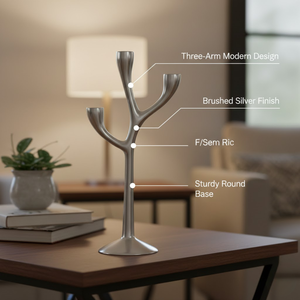 VIC3947 Porte-bougie en aluminium recyclé design moderne, petit, décoratif, pour table |   Pièce de décoration intérieure écologique, style artistique - Product Image 4