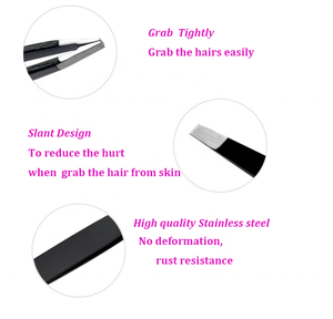Customizable Logo Ultra <b>Precision</b> Slant Tip Eyebrow Tweezers in Matt Black Color - Product Image 3