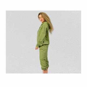 Women Pink Hooded Tracksuit Cotton Fleece Loose Fit Solid Color Casual <b>Jogger</b> <b>Set</b> With Side Pockets Autumn Wear - Product Image 4