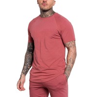 T-shirt à manches courtes pour homme, col rond, coupe classique, décontracté, 100% coton jersey tricoté, couleur unie, design simple