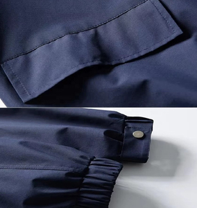 Chaqueta Bomber Negra de PU para Hombre, Cuello Alto, Cierre de Cremallera, Estilo Workwear, Resistente al Viento, Color Sólido, Exterior de Poliéster, Corte Regular - Product Image 5