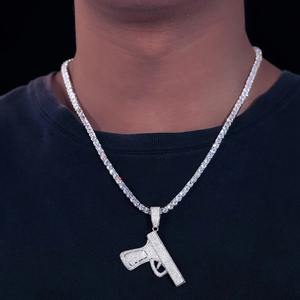 Pendentif Hip Hop en Moissanite Diamant, Argent 925, Bijou de Luxe, Design Audacieux, Cadeau - Product Image 2