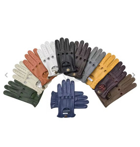 OEM Custom Men's <b>Fingerless</b> Driving <b>Gloves</b> Genuine Leather Breathable Sports Plain Style for Daily Use - Product Image 5