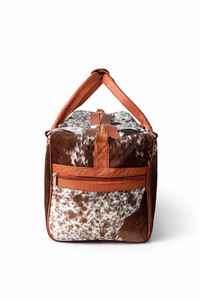 Bolso de fin de semana de cuero de vaca de primera calidad con pelo, estilo occidental LHDB-0163 - Product Image 4