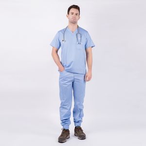 ชุดสครับพยาบาลใช้ได้ทุกเพศชุดผ้าสแปนเด็กซ์ทำจากผ้าไหมโพลีเอสเตอร์ส่งตรงจากโรงงานเวียดนามเครื่องแบบโรงพยาบาล - Product Image 1