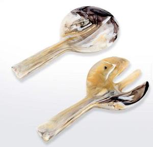 Ensemble de cuillères en résine faites à la main de luxe – Ensemble de cuillères à salade et de service écologiques et modernes pour la table de mariage - Product Image 5