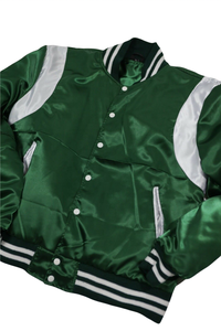 Personalizar College bordado botón Up béisbol deportes hombres satén bombardero chaqueta para hombres - Product Image 4