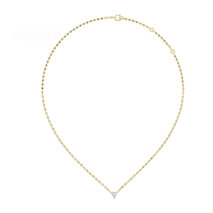 Exquisito Collar con Colgante en Forma de Y con 5 Diamantes Cultivados en Laboratorio, con Plata Plateada, Joyería Fina Geométrica Minimalista - Product Image 3