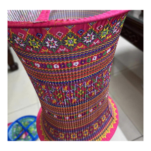 Hmong Brocade Silk <b>Round</b> Lantern Handmade in Hanoi Durable Outdoor Home Decor for Weddings & Events - Product Image 1