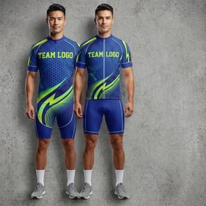 OEM Custom Cycling Uniform Set with Short Sleeve Jersey and <b>Padded</b> Cycling Shorts for Professional Teams - Product Image 5