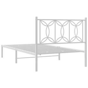 Cadre de lit simple moderne en acier blanc, 39,4 x 78,7 pouces - Product Image 6