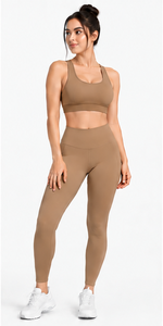 Ensemble de yoga pour femmes, très élastique, avec soutien-gorge de sport et short cycliste, pour la gym, le fitness et l'entraînement, vêtements de sport respirants, personnalisables avec logo, pour le Pilates, deux pièces - Product Image 6