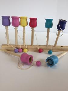 Juego de Mesa y Pelota de Madera Artesanal Colorido, Balero Mexicano Tradicional, Juguetes Bilboquet, Juego Clásico de Habilidad Educativa para Niños - Product Image 3