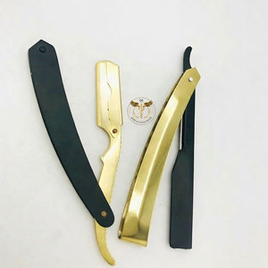 Professional Gold & Black Stainless Steel Straight Razor Set Reusable Folding Barber <b>Shaving</b> Razor Salon Hair Cutting Tool - Product Image 6