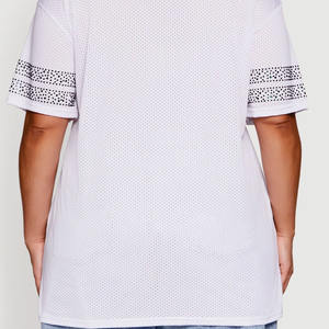 Camiseta de fútbol americano con pedrería para mujer, al por mayor, de poliéster transpirable, cuello en V, estilo urbano, fabricante OEM a granel - Product Image 5