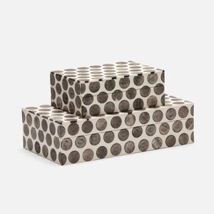 AUREVIA CRAFTS Boîte à bijoux rectangulaire en bois massif avec incrustation d'os, fermeture à clé, gravure personnalisée, style moderne - Product Image 3